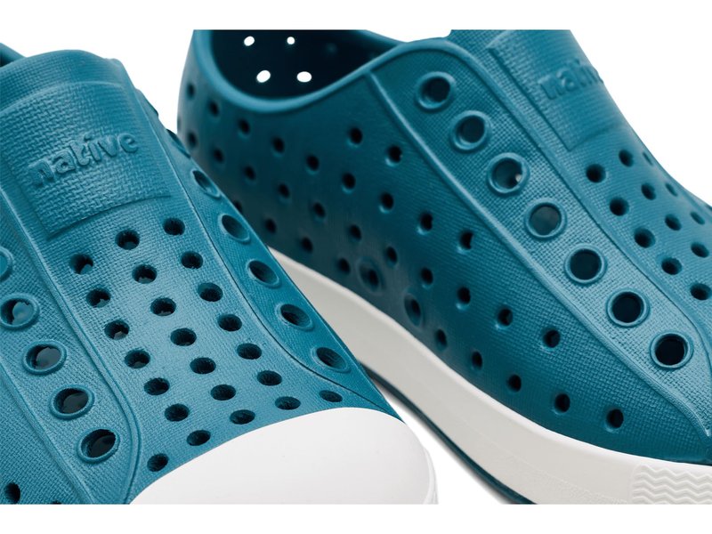Native Shoes Unisex-Kids Jefferson Sneakers, Faded Glory Blue/Shell White, 5 Big Kid