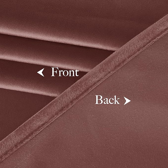 NICETOWN Wild Rose Velvet Curtains, Rod Pocket Velvet Drapes, Media Movie