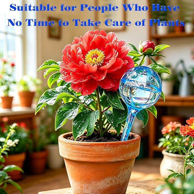 Large 12pcs Plant Watering Globes - Automatic Plant Watering Bulbs for Indoor & Outdoor Potted Plants, Durable Plastic Garden Watering Devices