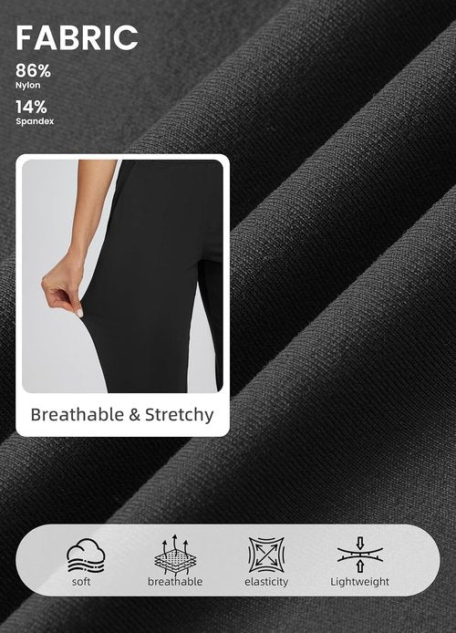 Libin Women's Golf Pants - Stretchy 7/8 Ankle Athletic Slacks with 4 Pockets for Casual Travel