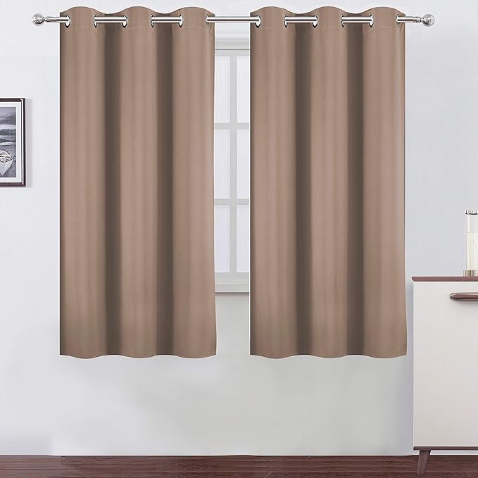 LEMOMO Cappuccino Blackout Curtains 42 x 63 Inch Length/Set of 2 Curtain
