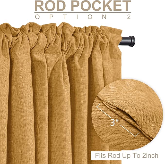 100% Blackout Shield Linen Blackout Curtains