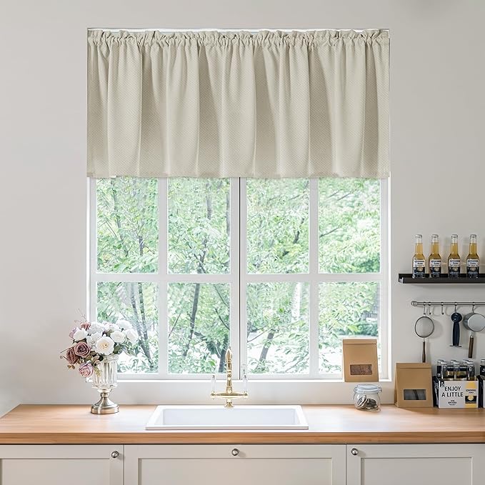 FMFUNCTEX 100% Blackout Valance Curtains