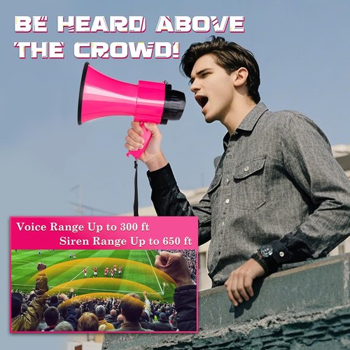 MyMealivos 30W Megaphone - Adjustable Volume Control & Siren | 800 Yards Range for Sports Events