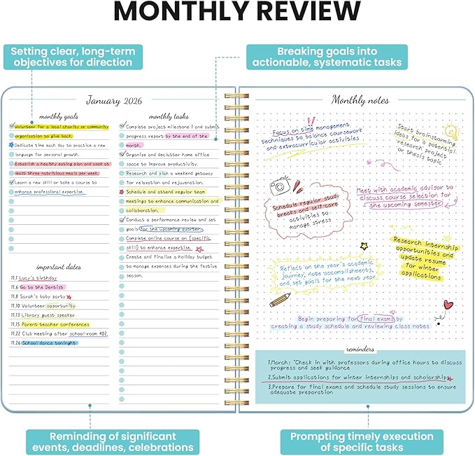 Monthly Planner 2026-2027, 2 Year Months Calendar Planner 2026-2027, Runs from January 2026 - Decembe 2027, 7" x 10", 24 Months, Perfect for School Office Home Planning - Baby Blue
