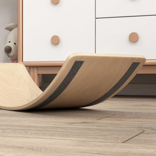 Qaba Balance Board Kids, Wooden Wobble Board for Children, 35 Inch Toddler Balance Board Open Ended Learning Toy for Years 3-8, Wood