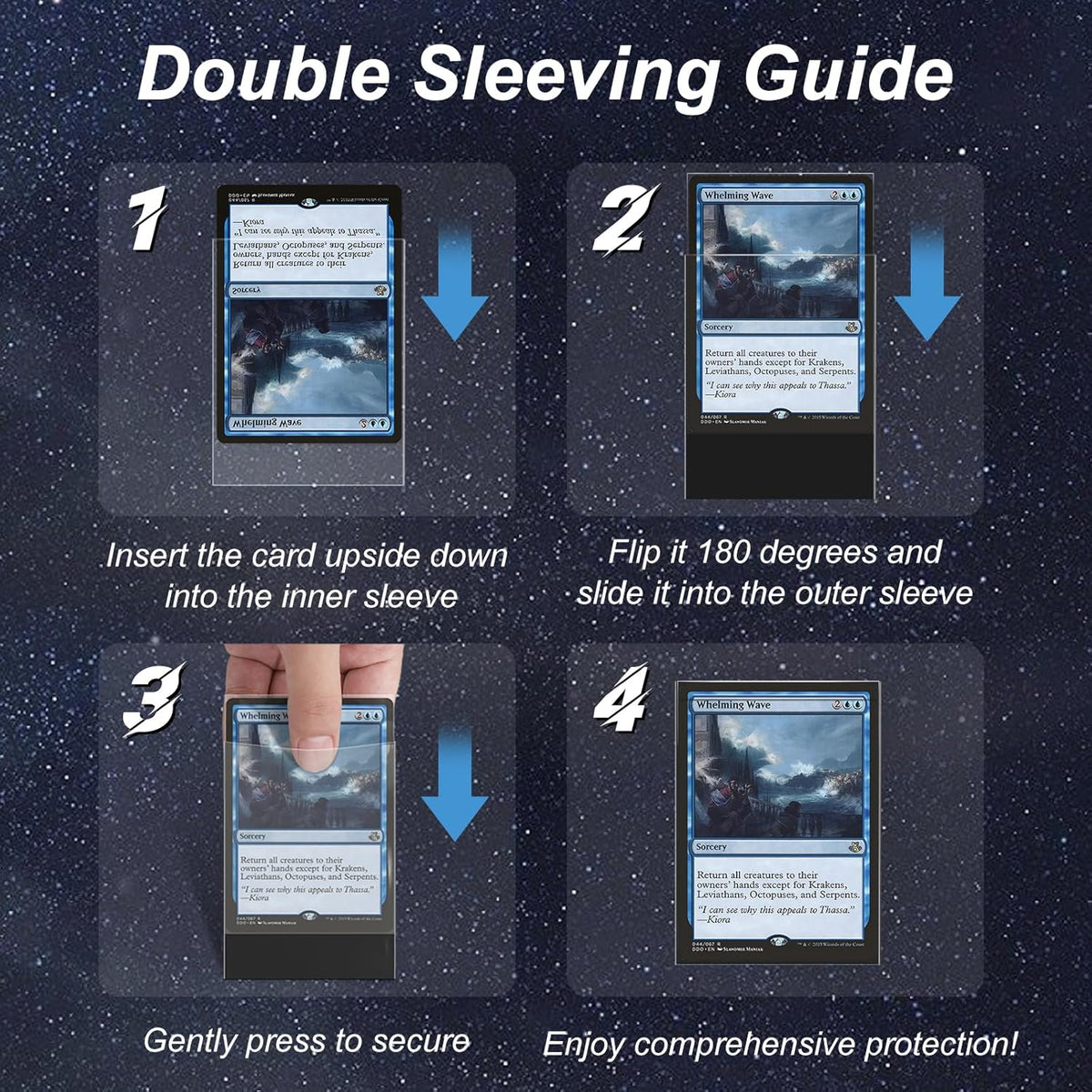 Skiennix 400 Pack Card Sleeves - 200 Matte Black & 200 Perfect Fit for Double-Sleeving | Ideal for MTG & TCG