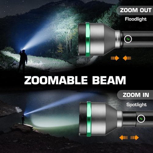 EverBrite 5000 High Lumens Rechargeable Flashlight - 5 Modes Zoomable Tactical LED Spotlight for Hunting, Hiking, and Emergency Use