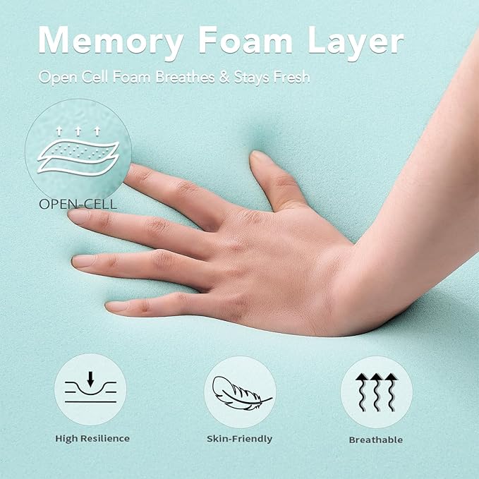6 Inch Full Memory Foam Mattress- CertiPUR-US Certified Foam Mattress in a Box -Medium Firm Support for Pressure Relief with Washable Bamboo Fiber Cover for Kid Single Bunk Trundle Bed