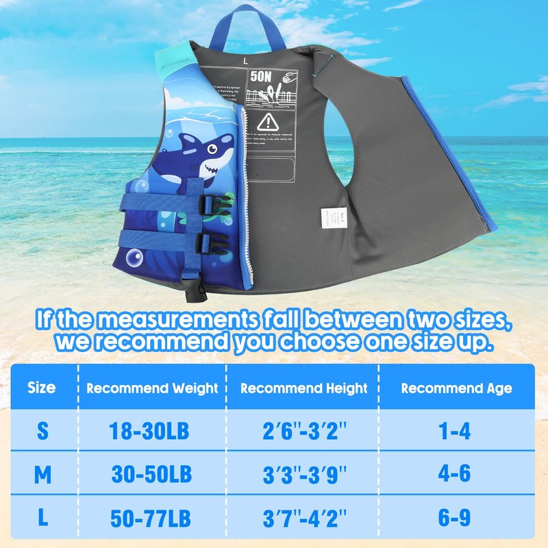 Toddler Swim Vest, Kids Swimming Floaties Jacket for 20-30-40-50 lbs Girls Boys for Boating, Pool, Beach, Learn to Swim