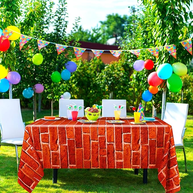 Chuangdi 2pcs 4.5 x 9 Feet Brick Wallpaper Peel and Stick Backdrop Tablecloth