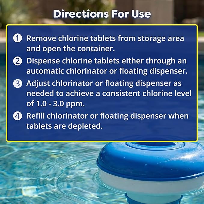 In The Swim 3 Inch Stabilized Chlorine Tablets for Sanitizing Swimming Pools - Individually Wrapped, Slow Dissolving - 90% Available Chlorine - Tri-Chlor - 50 Pounds - 2 Pack