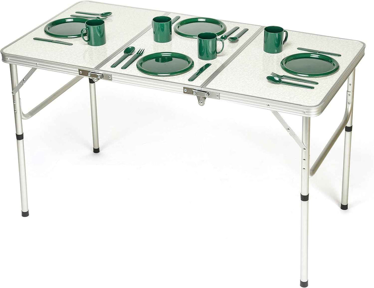 Portable Adjustable Aluminum Folding Table - Lightweight & Versatile for Outdoor Use