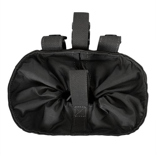 ULIONTAC Tactical Foldable Buckle Pouch - 500D Nylon Roll Up Drop Dump Pouch for Tactical Duty Belt Molle Tool Bag Space Saving (BK)