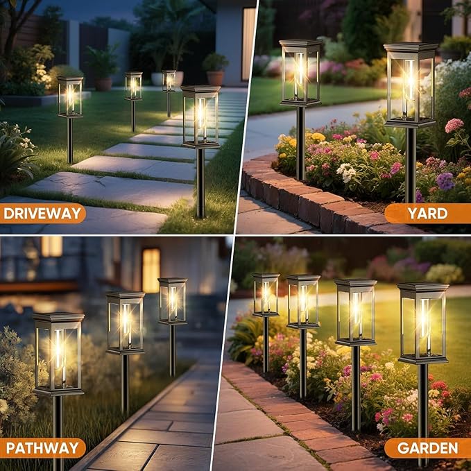 Solar Pathway Lights Outdoor Waterproof – 12 Pack Bright Solar Powered Garden Lights with Auto On/Off, IP65 LED Landscape Lighting for Walkway Patio Lawn Yard Decor