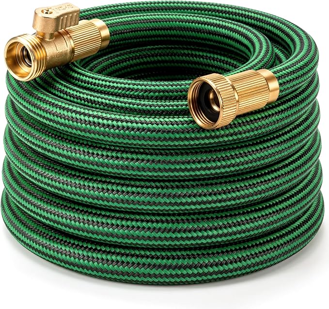 NON-EXPANDABLE Garden Hose 25 ft, Heavy Duty Flexible Water Hose, Kink Resistant Lightweight Hybrid Hose with Durable Fabric Skin, Leakproof Hose Male to Female Fittings