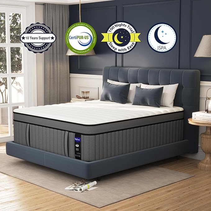 DIFAME Full Size Mattress,12 inch Full Mattress in a Box,Hybrid Mattresses with Gel Memory Foam & Pocket Springs, Pressure Relief, Cooling, Enhanced Edge Support,Firm