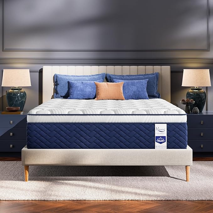 Firm King Mattress 14 Inch - Hotel Collection Hybrid Mattress with 5-Zone Support, Luxury Sleep Comfort, Extra Back & Hip Support, Fiberglass-Free, CertiPUR-US Certified, 365-Night Trial
