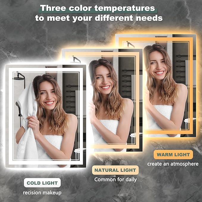 50x30 Inch LED Bathroom Mirror