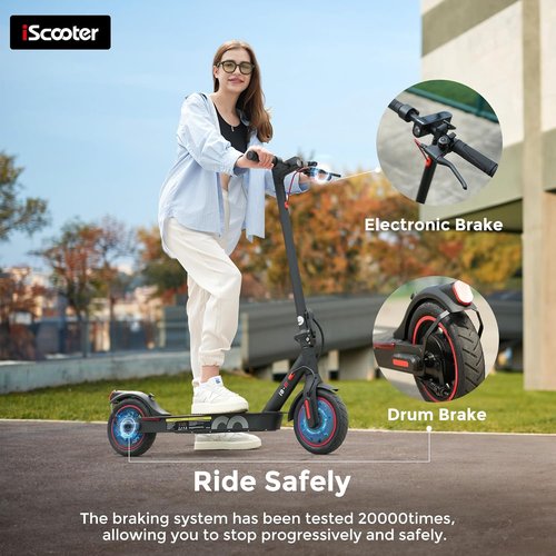 iScooter Electric Scooter for Adults & Teens - Long Range 18 Miles | Top Speed 22 MPH | Cruise Control & Double Braking Systems