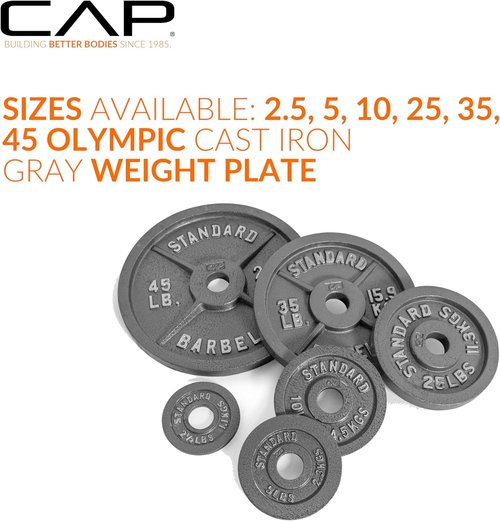 CAP Barbell Olympic Weight Plate - 2-Inch Design | Multiple Sizes Available