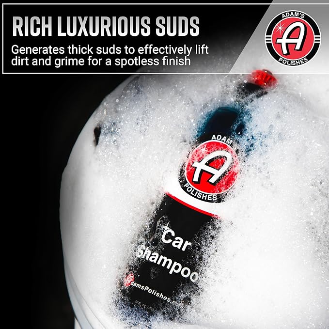 Adam's Polishes Car Wash Shampoo (Gallon) - pH Best Car Wash Soap For Snow Foam Cannon or Gun For Pressure Washer & 5 Gallon Bucket, Powerful Safe Spot Free Cleaning Liquid Auto Detergent