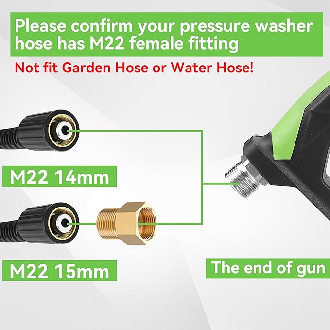Tool Daily Sewer Jetter Kit for Pressure Washer 50 FT, Short Power Washer Gun, Drain Cleaner Hose 1/4 Inch NPT, Corner, Rotating and Button Nose Sewer Jet Nozzle, 3600 PSI