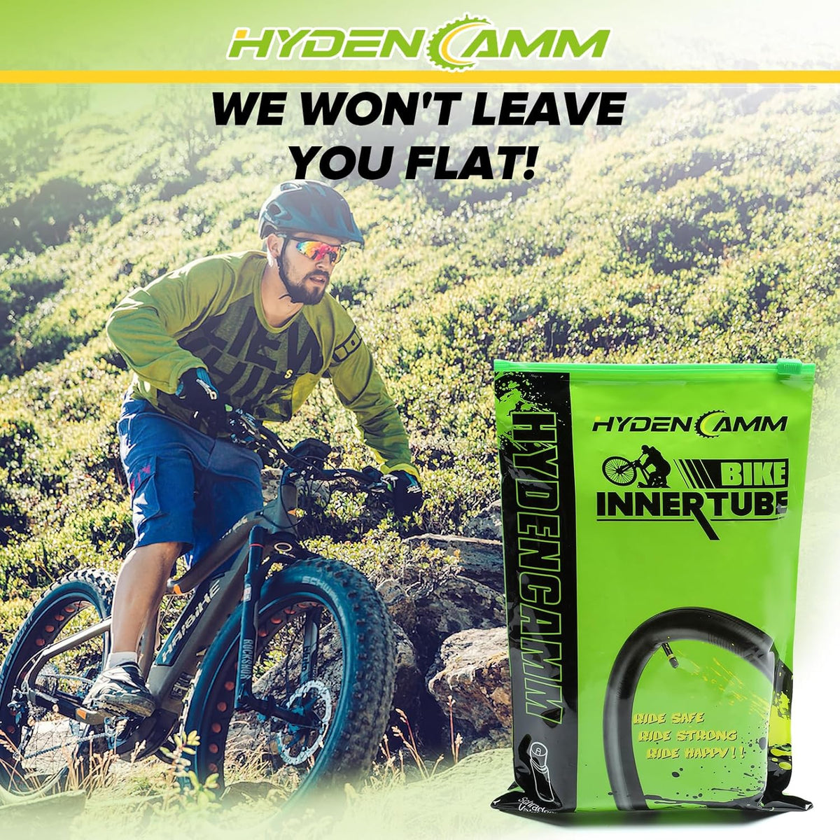 Premium Butyl Rubber Fat Bike Tube - 20x4 & 26x4.0 with AV 32mm Schrader Valve | Includes Tire Levers