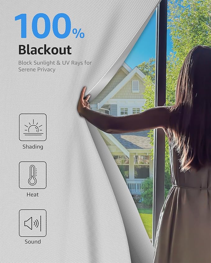 Sumobaby Blackout Curtains for Bedroom 47"x48" Portable No Drill Black Out
