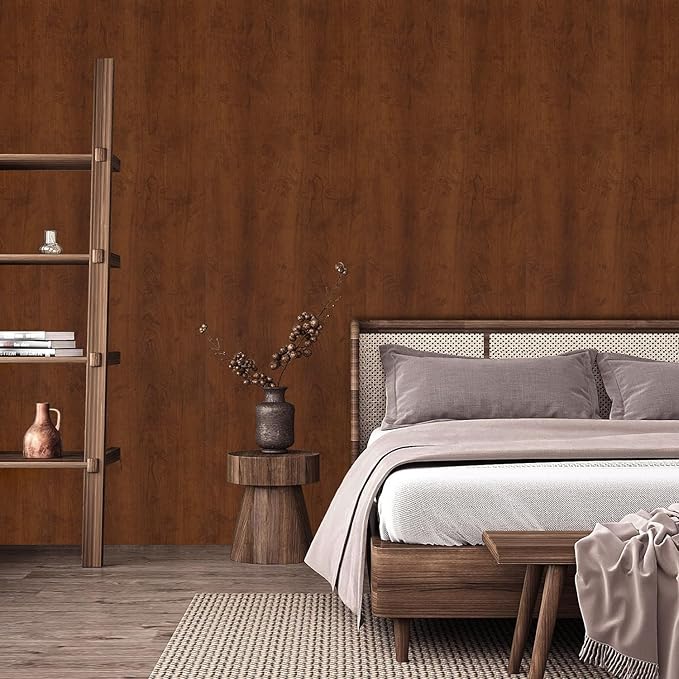 Abyssaly Wood Contact Paper, Faux Wood Grain Vinyl Wrap Self Adhesive