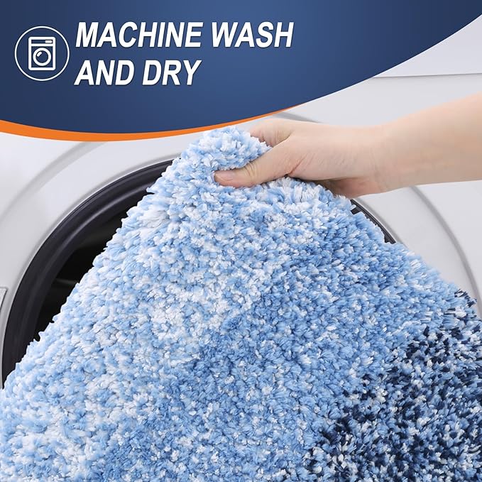 OLANLY Bathroom Rugs Mat 30x20, Extra Soft Absorbent Microfiber Bath Rugs, Rubber Backing, Quick Dry, Machine Washable Bath Mats for Bathroom Floor, Tub and Shower, Home Decor Accessories, Navy