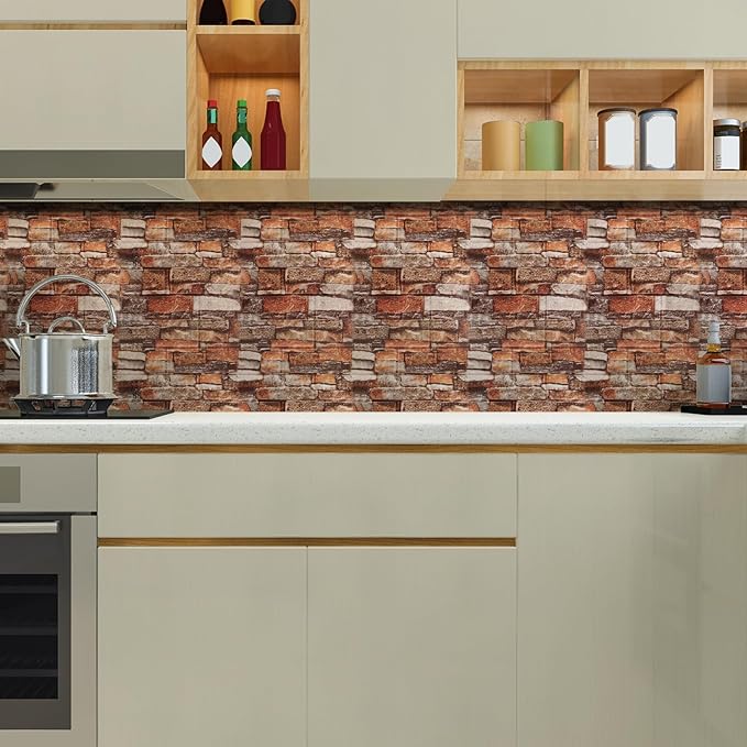 30PCS 3D Wall Panels, Peel and Stick Foam, Self-Adhesive Decorative 3D Brick