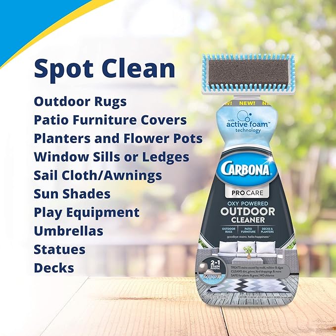 Carbona Pro Care Oxy Powered Outdoor Cleaner with Brush | 22 Fl Oz, 1 Pack