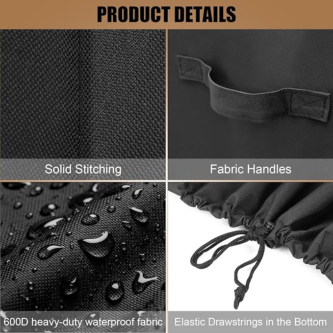 Cover for Pit Boss 10697 & PB150PPG Table Top Wood Grill, Pellet Smoker Cover for PB Portable 150/pb200p Pellet Grill,Protective 600D Heavy Duty Waterproof Cover for Pit Boss 75275