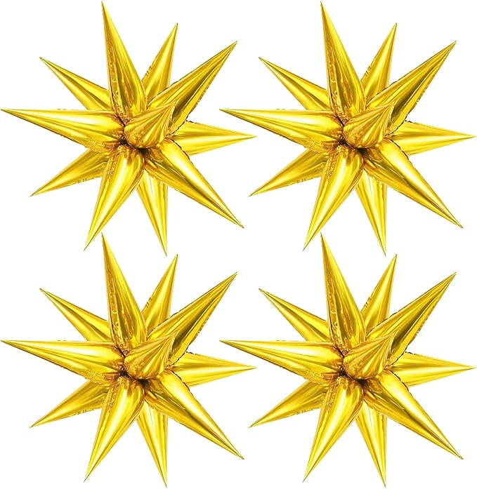 KatchOn, Gold Spike Balloon Foil - Big 26 Inch, Pack of 50 | Foil Gold Balloons, Gold Star Balloons for New Years Decorations 2026, Christmas Decorations, Birthday, Anniversary, Bachelorette Decor