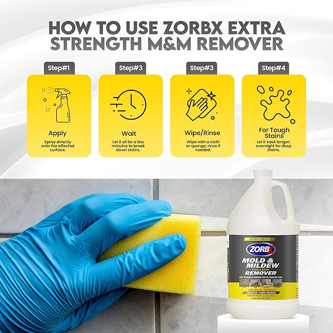 ZORBX Extra Strength Cleaner Spray 128 FL Oz Refill – Scrub Free Formula - Bleach Free Formula for Shower, Bathroom, Ceiling, Carpet, Cars, Walls & Wood