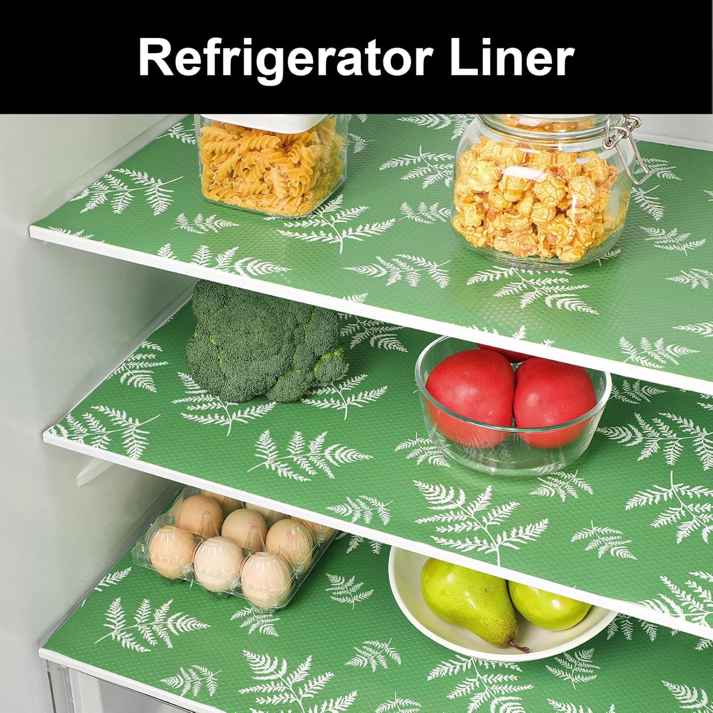 Cooyes Drawer Liner Shelf Liners for Kitchen Cabinets Refrigerator Liners Waterproof & Oil-Proof Kitchen Cupboard Liner Drawer Mats EVA Material Non Adhesive Fridge Liner for Shelves