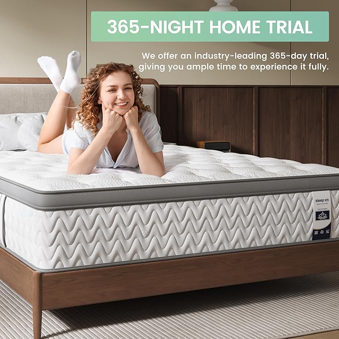 Queen Mattress 12 Inch, 5-Zone Deep Sleep Firm Mattress with Extra Lumbar & Shoulder Support, Hotel Collection Hybrid Mattresses Pain Relief - Fiberglass Free - No Odor - 365 Night Trial