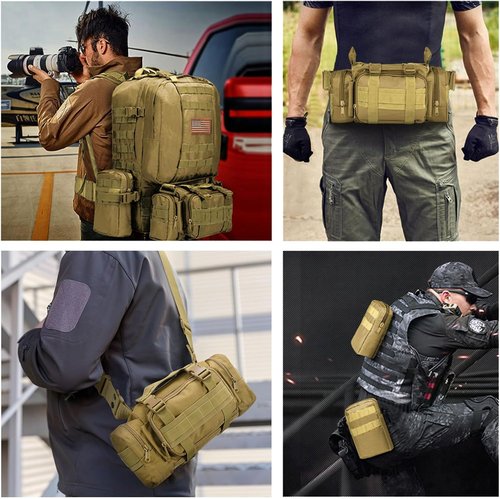 CVLIFE Tactical Backpack Military Army Rucksack 60L Large Assault Pack Detachable Molle Bag…