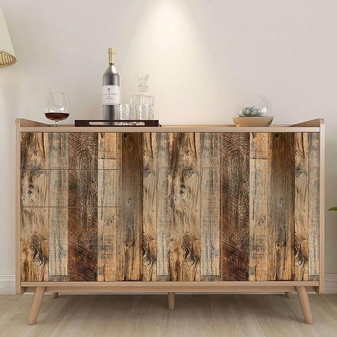 TANONE Wood Contact Paper Kitchen Peel and Stick Wallpaper, Self Adhesive
