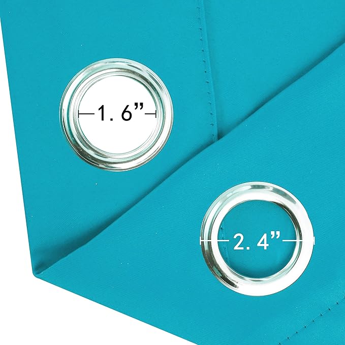 LEMOMO Teal Thermal Blackout Curtains/38 x 84 Inch/Set of 2 Panels Room