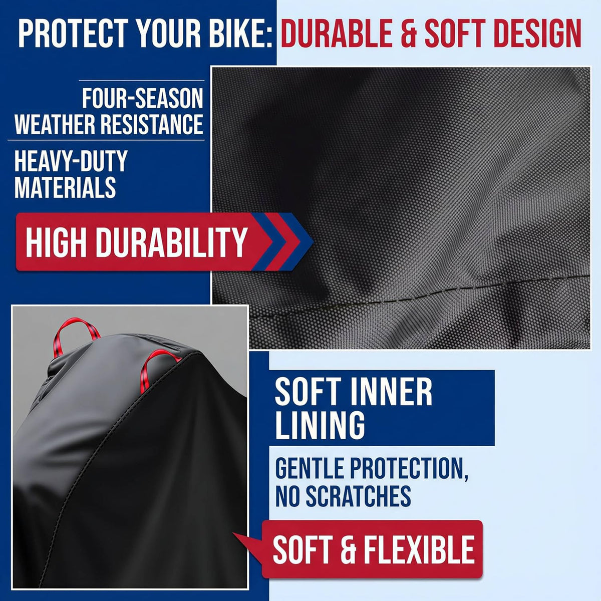 Skiennix Bike Cover - 500D Heavy Duty Waterproof Protection | Fits 1-3 Bikes, Windproof & Reflective Strips