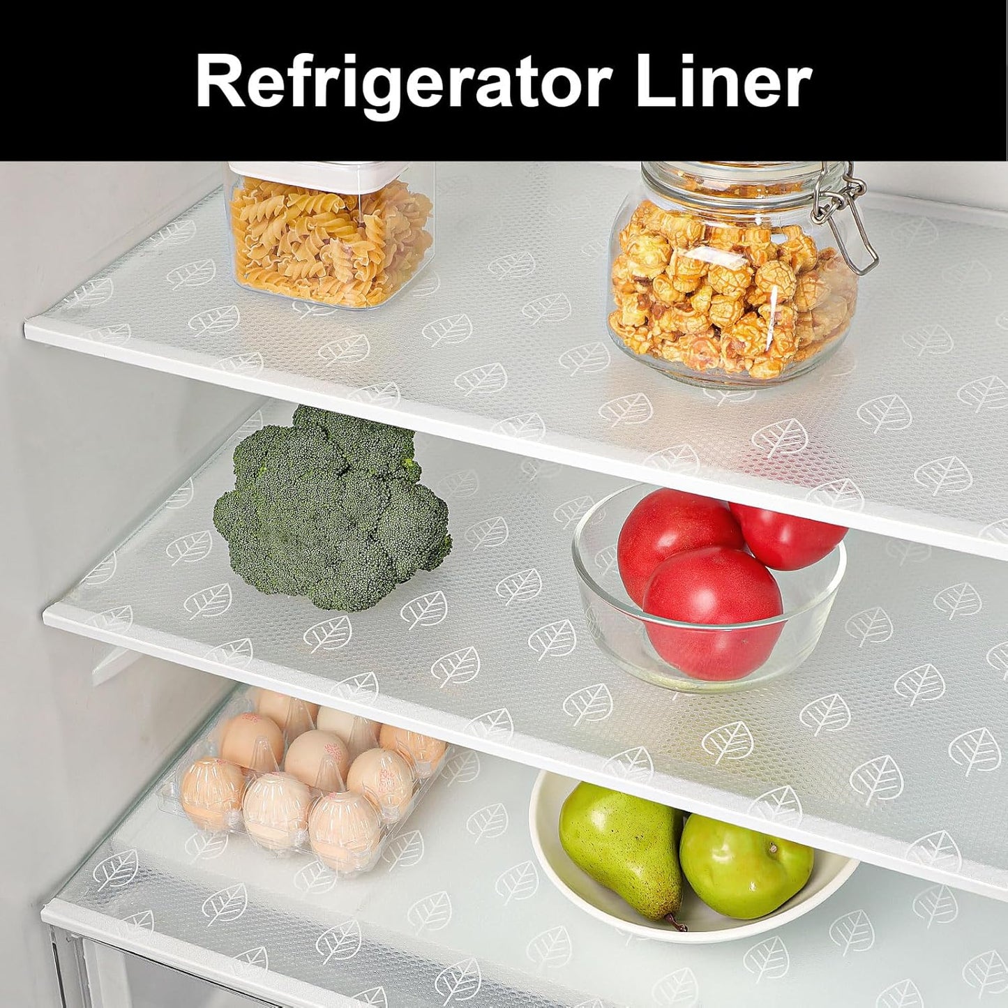 CooyesFridge Liners Shelf Liner for Kitchen Cabinets Refrigerator Liners Waterproof & Oil-Proof Kitchen Cupboard Liner Non Adhesive Drawer Mats EVA Material for Shelves