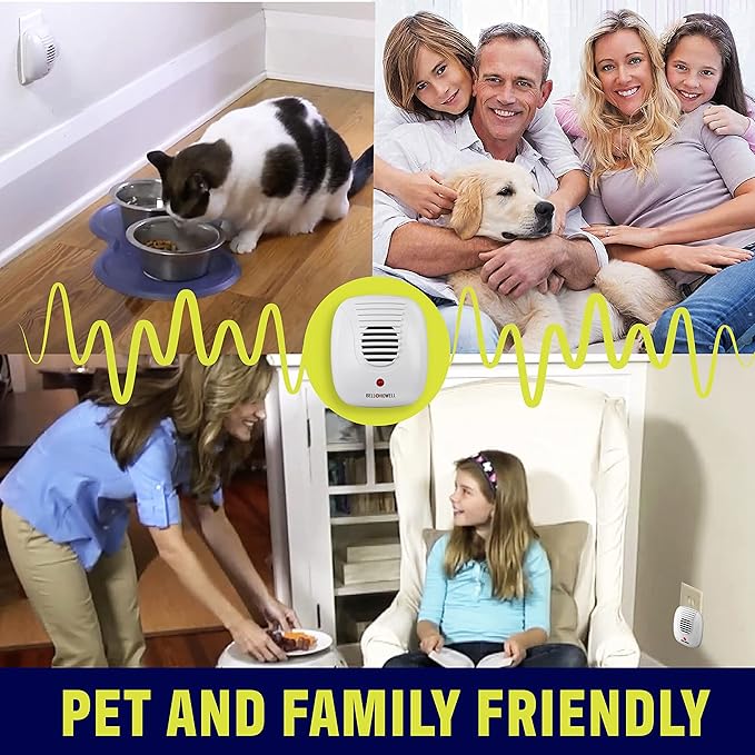 The Bell and Howell Ultrasonic Pest Repeller plug in device Complete Kit 6 Pack, Effectively Aids to repel mice, bugs, Rats, Rodents, Mosquitos, roaches, Spiders and Ants Chemical, odor and sound free