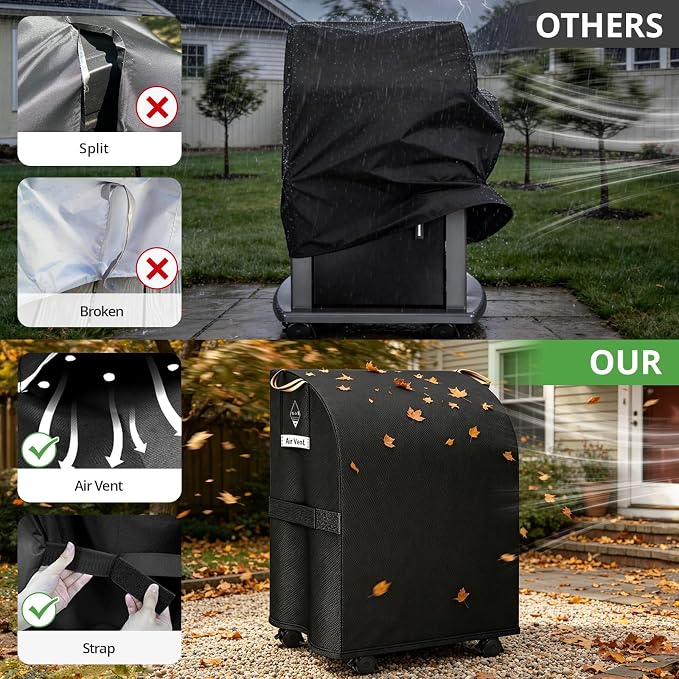 [Upgraded 1000D Heavy Duty Fabric]40 Inch Small Grill Cover for Outdoor Grill,Waterproof outdoor grill cover,Windproof & UV-Resistant BBQ Barbecue Cover for Weber,Char-Broil,Brinkmann,Holland and More