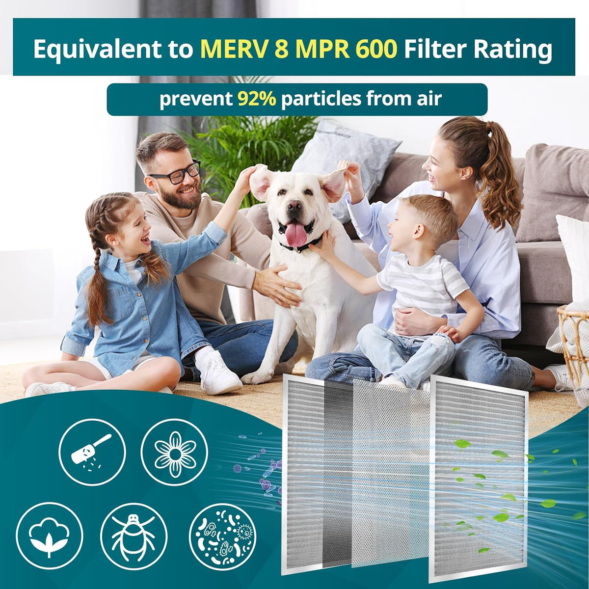 Torjim 16x20x1 MERV8 Washable Electrostatic Air Filter - AC/HVAC Furnace Filter, Permanent, Easy Install, Breathe Fresher