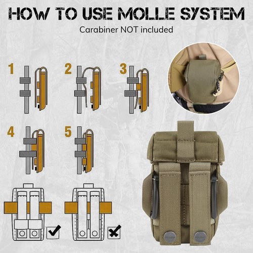 VOTAGOO GEAR Rangefinder Pouch with Protective Padding and Quick-Release Buckle, Molle Compatiblefor Binocular Packs, Tactical Hunting Bag Accessory (Green)