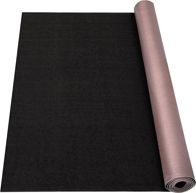 Marine Carpet, 5 FT x 15 FT Black Indoor/Outdoor Rug 0.2" Thick TPE Backed Non-Slip Boat Carpet Roll for Home, Patio, Porch, Deck