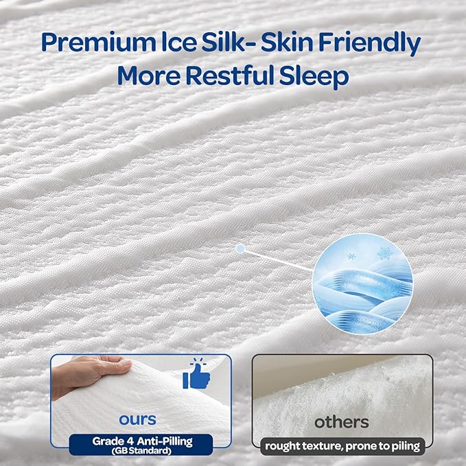 OhGeni 10 Inch Queen Size Mattress, Cooling Gel Memory Foam Bed Mattresses in a Box, Cool Touch Surface, Medium Feel, Ergonomic Support, Pressure Relief, CertiPUR-US Certified Foam, Designed in USA