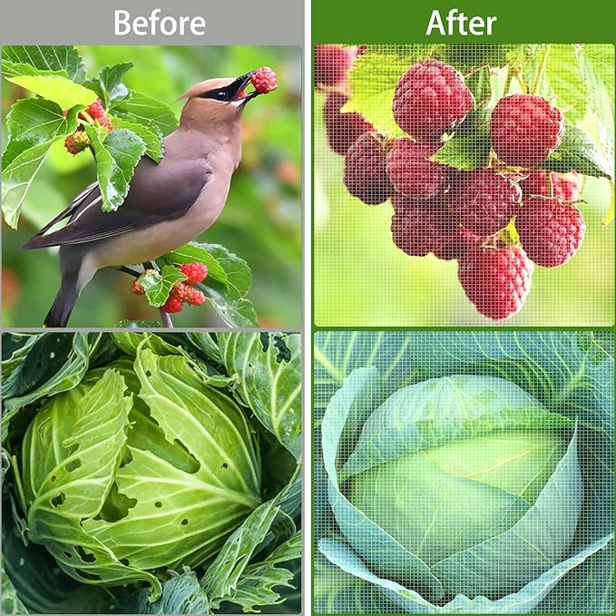 Garden Netting 10x20FT 2 Pack Ultra Fine Mesh, Insect Barrier Bird Netting for Garden Protection, Insect Bug Netting Garden Net for Protecting Plants Vegetables Flowers Fruits